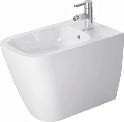 Produktbild von Duravit Stand-Bidet Happy D.2 36,5x57cm, m HL, ÜL, Hahnlochbank, weiß