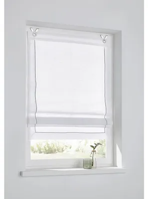 Vouwgordijn semi-transparent, weiß, 60x140 cm, mit Haken
