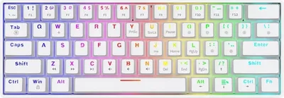 Produktbild von Savio WHITEOUT X2 BLUE, 60%, Kabelgebunden, USB, Mechanischer Switch, QWERTY, Weiß