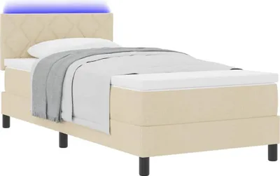 Obrázok produktu pre Posteľ s pružinovým rámom s matracmi Krémová 100 x 200 cm látka