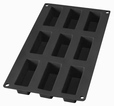 Produktbild von Lékué Mini-Kuchenbackform, Silikon, schwarz, 9 Mulden, 1 Stück