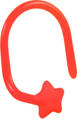 Produktbild von viva-adorno 0,8mm Nasenstecker Nasenpiercing gebogen flexibel Stern Bioflex Kunststoff verschiedene Farben Z467,Stern rot
