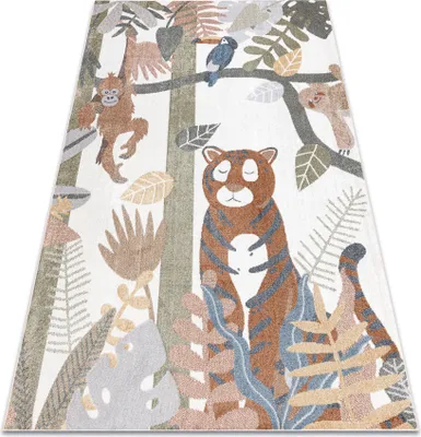 Produktbild von Teppich BONO 8426 Dschungel, Wildtiere creme / dunkelgold Mehrfarben 80x150 cm