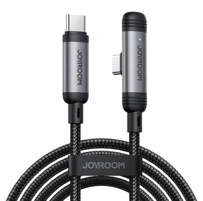 Produktbild von Joyroom USB-C Kabel 1.2m 60W - Schwarz, 90° Winkel
