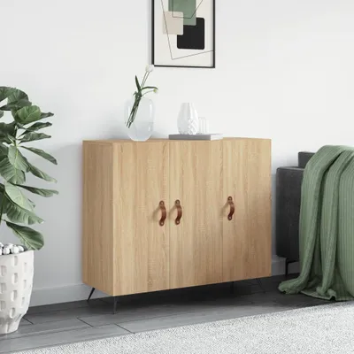 Produktbild von "Rabatt" Mehrzweckschrank/Vitrine/Sideboard - Modernes Design - Sonoma-Eiche 90x34x80 cm Holzwerkstoff - Kommoden CC22359