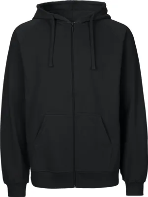 Immagine prodotto di Neutral O63301 | Giacca con cappuccio con zip da uomo / 100% cotone equo e solidale - Colore: Nero - Taglia: 5XL