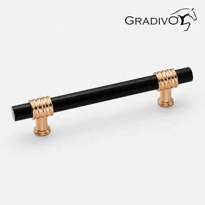 Produktbild von Möbelgriff Küchengriffe Schrankgriff Bügelgriff Schubladengriffe 636 Gold - Schwarz 96 mm