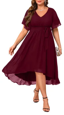 Zdjęcie produktu dla Sukienka Talisea w rozmiarze oversize, idealna dla gości weselnych – elegancka sukienka koktajlowa, model "chiffon"