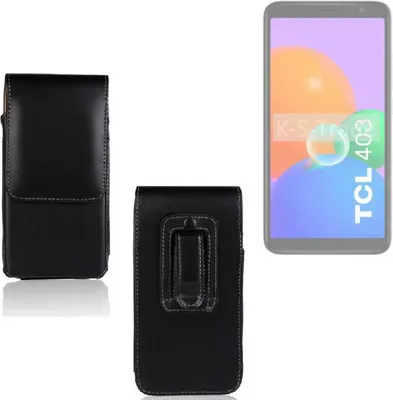 Produktbild von K-S-Trade Gürteltasche kompatibel mit TCL 403 Schutz Hülle Handy Hülle mit Magnetverschluss Holster in schwarz