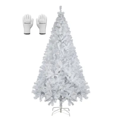 Produktbild von Salcar 180 cm Künstlich Weihnachtsbaum mit Klappsystem und Metallständer, Ø ca. 105 cm mit 735 Spitzen, Weiß