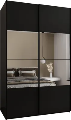 Produktbild von MEBLE KRYSPOL LUX 4 Schrank - 245,5x150x64cm - Schwarz, Schwarz, Schwarz