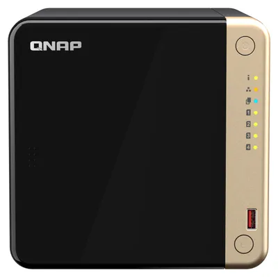Produktbild von QNAP TS-464 NAS Tower Intel® Celeron® N5095 8 GB DDR4 0 TB QNAP QTS Schwarz