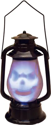 Obrázek produktu pro Halloweenská lampa duch se zvukem černá 30cm