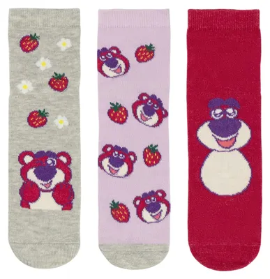 Image de Disney - Lot de chaussettes pour filles (lot de 3) NS9944 (tailles 31,5 à 36) (rose)