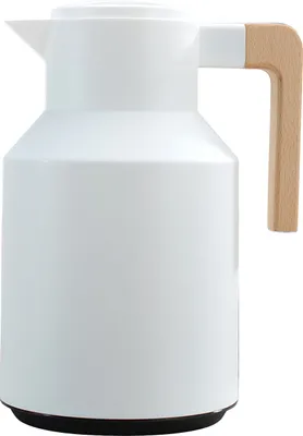 Produktbild von 1L Thermo-Kaffeekaraffe Doppelwandige Thermoskanne Thermoskanne mit Holzgriff Wasserkocher Isolierflasche Teekaraffe haelt heiss kalt