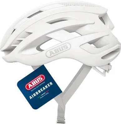Produktbild von ABUS Rennradhelm AirBreaker - High-End Fahrradhelm für den professionellen Radsport - für Jugendliche und Erwachsene - Helm für Damen und Herren - Pure White, Größe M (52-58 cm)