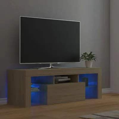 Produktbild von "2026 Promotion" TV-Schrank - TV-Lowboard - mit LED-Leuchten - Sonoma-Eiche 120x35x40 cm - TV-Regal CC27040