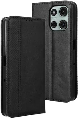 Produktbild von Lederschutzcover Retro Schwarz für Smartphone