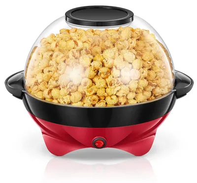 Popcornmaschine 5,5 l, Antihaftbeschichtung, rot, leise & schnell