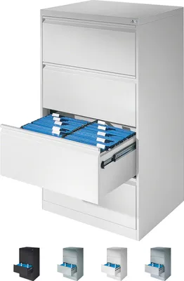 Produktbild von Hängeregistraturschrank mit 4 Schubladen Hängeregister 135x78x59 cm Zweibahnig