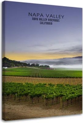 Produktbild von Leinwandbild napa valley in der morgendämmerung 60x90 cm Feeby blau wandbild bereit zum aufhängen