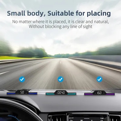 Zdjęcie produktu dla Car Hud Head up Wyświetlacz Uniwersalny Gps Cyfrowy Speedometr Mph over Speed Alarm System dla wszystkich modeli czarny