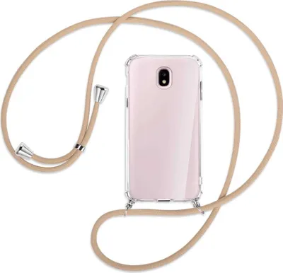Produktbild von Handykette Backcover-Schutzhülle mit Band (Metall silberfarben) für Samsung Galaxy J5 2017 - beige