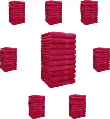 Produktbild von Betz Handtuch PALERMO - 80 Stück Handtücher 100% Baumwolle Größe 50 x 100 cm Hotel-Qualität Farbe - cranberry