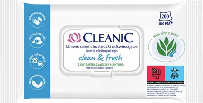 Immagine prodotto di Cleanic Chusteczki Odświeżające Clean & Fresh 200 sztuk