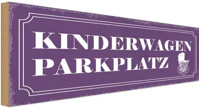 Produktbild von vianmo Holzschild 10x27 cm Kinderwageb Parkplatz Parkplatzschild