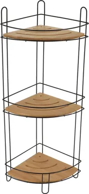 Produktbild von Tendance sprchová polica čierno-hnedá bambusová kovová 20x27x61,5 cm