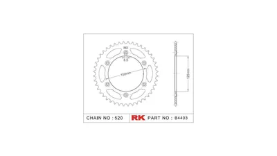 Produktbild von Rk Kettenrad 520 52z Stahl silber