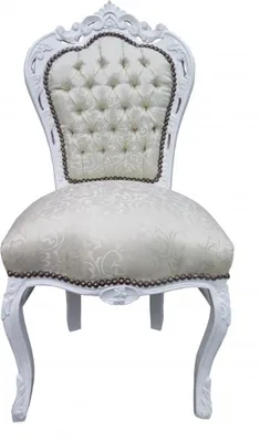 Produktbild von Casa Padrino Barock Esszimmer Stuhl Weiss Muster / Weiß - Antik Möbel - Limited Edition