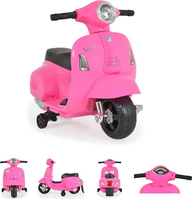 Produktbild von Moni Kinder Elektromotorrad Vespa GTS Super Sport, Roller, Frontleuchten, Hupe pink