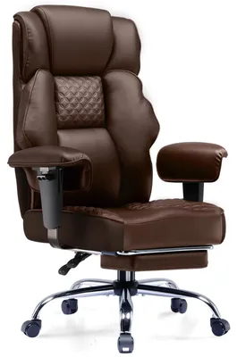 Obrázok produktu pre Kancelárska stolička – GT216 – Ergonomická – Nastaviteľná výška – Otočná o 360° – S podrúčkami – S kolieskami – Umelá koža – Hnedá