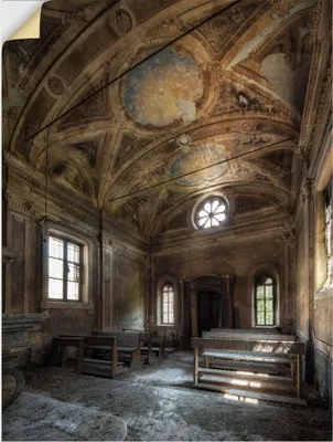 Produktbild von ARTland Wandbild, selbstklebend Lost Place Alte Kirche Architektur Größe: 45x60 cm