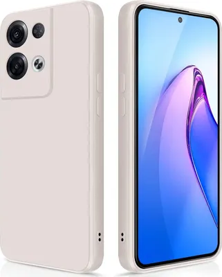 Produktbild von Silikon Hülle für OPPO Reno8 Pro Flüssigsilikon Dünn Gel Gummi Matt Kratzfeste Schutzhülle Weiß