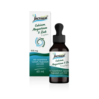 Produktbild von Liposomale Calcium, Magnesium & Zink Tropfen hochdosiert - (45.300mg Calcium, Magnesium & Zink pro Packung) 1510mg Calcium, Magnesium & Zink pro Tag