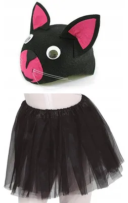 Produktbild von PartyPro Katzenkostüm Set Mädchen Schwarz Tutu Tiul