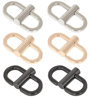 6 Metall-Gürtelschlösser, verstellbar, Gold/Silber/Schwarz