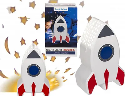 Produktbild von Lampe Rakete mit Sternenprojektor ca. 15cm
