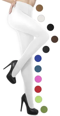 Imagen del producto de Calcetines de media compresión para mujer, opacos, 50 den, microfibra 3D, color blanco, talla 2 XS-S, marca Bianc