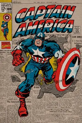 Zdjęcie produktu dla Plakat Kapitana Ameryki Marvel Comics 91,5 x 61 cm