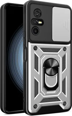 Produktbild von Hülle für TCL 40 SE Magnetische Ring Ständer Halter Dia Kameraschutz TPU Bumper Silikon Schutzhülle Silber
