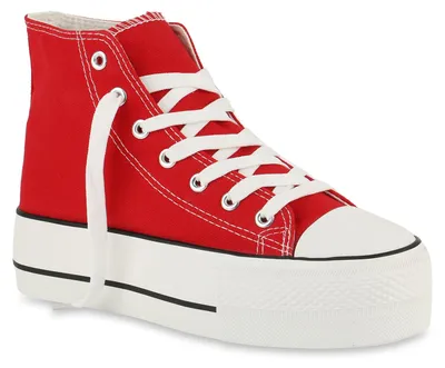 Produktbild von VAN HILL Damen High-Top Sneaker mit Plateausohle - Canvas Stoffschuh