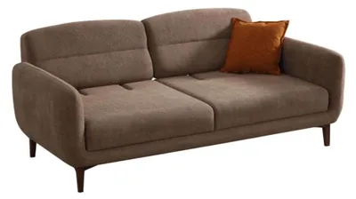 Produktbild von Wohnzimmer Dreisitzer Sofa Moderner Stil Braun Holzgestell Kissen Weich