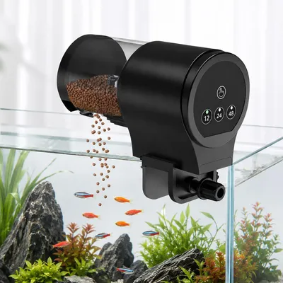 Productafbeelding van Automatische visvoederautomaat voor aquarium - 100 ml - 3 voerstanden (12 - 24 en 48 uur) - instelbare hoeveelheid