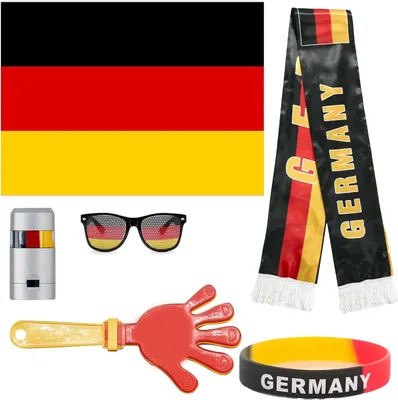 Produktbild von Fanutensilien Deutschland 6-teilig, Schal, Flagge, Brille, für WM 2026