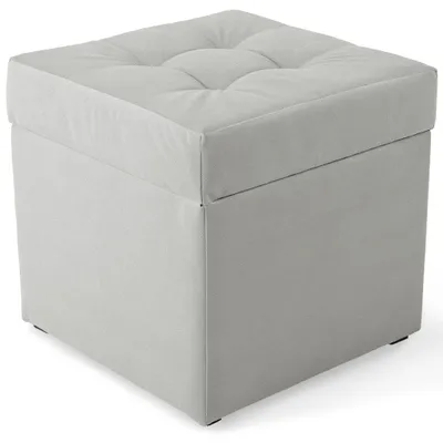 Produktbild von MG Design Polsterhocker Grau 45x45 cm - Stauraum 50L, bis 300 kg, matt & pflegeleicht, für Wohnzimmer & Flur