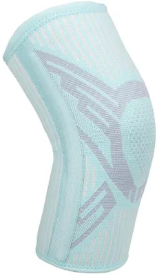 Productafbeelding van Blauwe sportkniebrace, antislip, klein, geschikt voor sport.